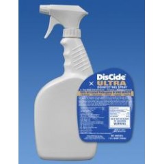 Empty Quart Bottle and Sprayer with DisCide Ultra Label, Bottle Only